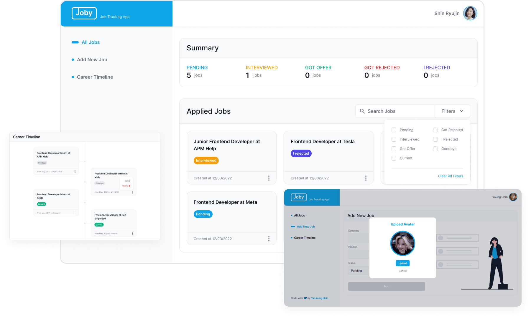 Joby Dashboard Screenshot